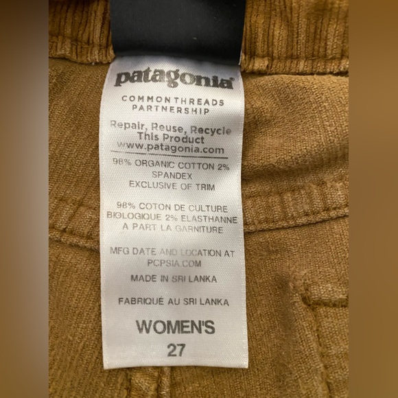 Patagonia Organic Cotton Corduroy Pants Mustard Tan Women's Size 27 - Picture 7 of 13